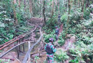 Jaga Kondusifitas Jelang Malam Tahun Baru, Satgas Yonif 623/BWU Keluar Masuk Hutan Papua