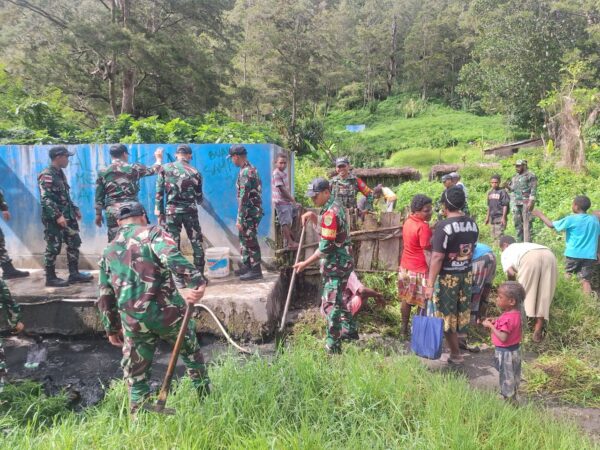 Program Manunggal Air, Bukti Nyata Satgas Yonif 641/Bru Hadirkan Air Bersih bagi Warga Kampung Polimo