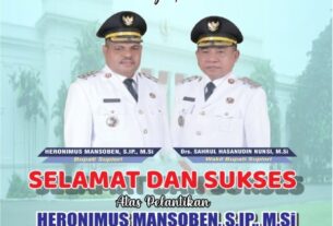 Keluarga Besar SMP Negeri 3 Sowek Mengucapkan Selamat dan Sukses atas Pelantikan Heronimus Mansoben.S.Ip.M.Si dan   Sahrul Hasanudin Nunsi.M.Si Sebagai Bupati dan Wakil Bupati Kabupaten Supiori Periode 2025-2030.