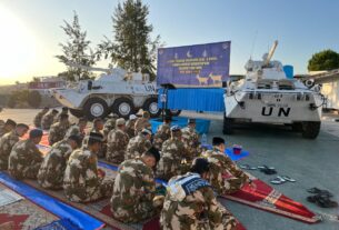 Dari Lebanon, Prajurit Petarung Pasmar 3 Laksanakan Sholat Idul Adha 1446 H /2025 M