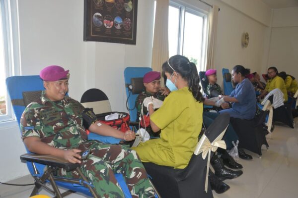 Setetes Darah Untuk Kehidupan, Prajurit Petarung Pasmar 3 Ambil Bagian Dalam Aksi Sosial Donor Darah