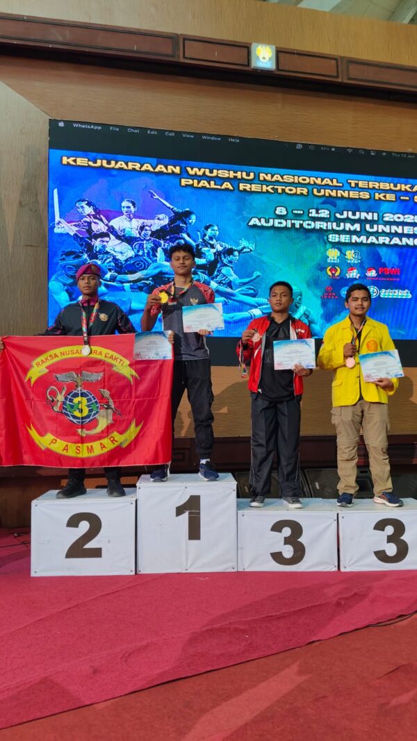 Atlet Wushu Pasmar 3 Sumbang Dua Medali Pada Kejuaraan Wushu Nasional
