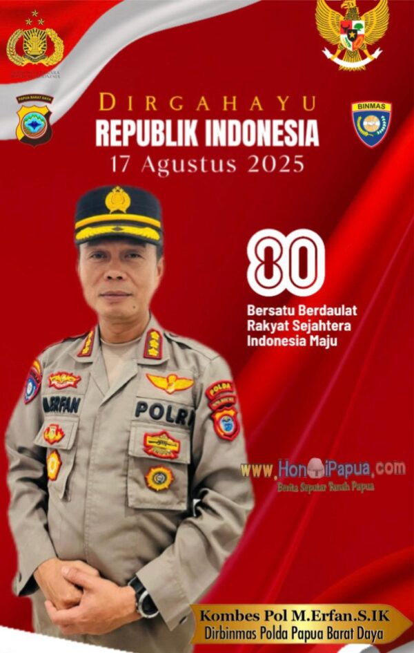 Dirbinmas Kombes Pol M. Erfan, S.I.K., bersama Anggota Mengucapkan Selamat Hari Kemerdekaan Republik Indonesia yang ke-80