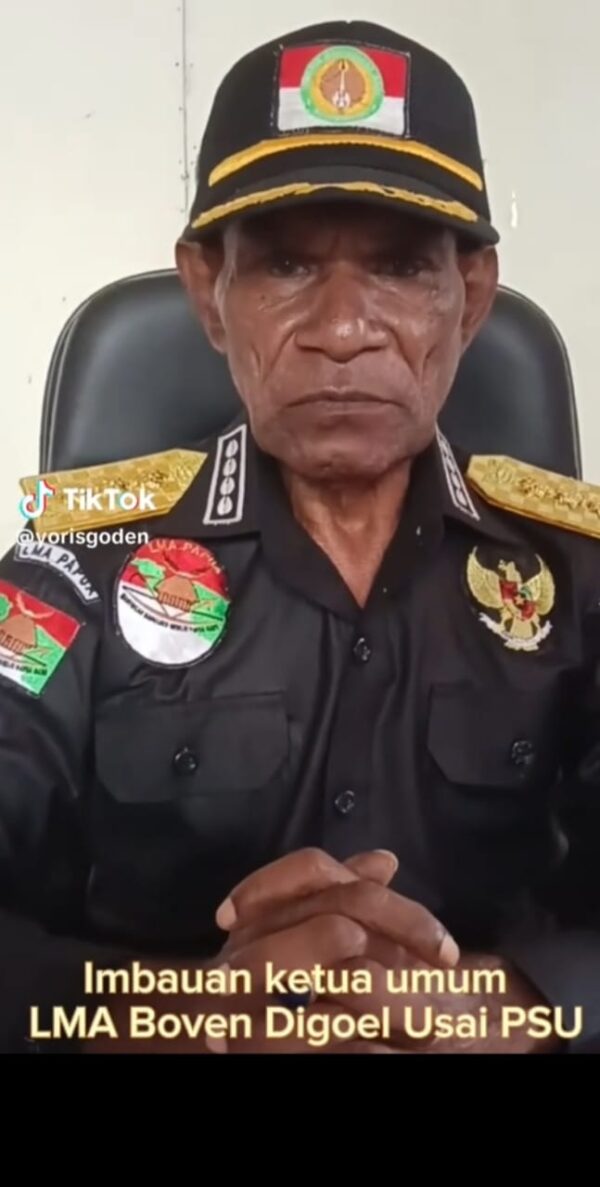 Ketum LMA Boven Digoel Minta MK Segera Tetapkan Paslon No Urut 3 Roni Omba – Marlinus sebagai Bupati dan Wakil Bupati Terpilih