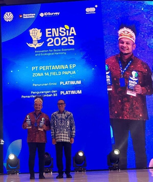 Berkat Inovasi Ramah Lingkungan, Pertamina EP Zona 14 Papua Field Sabet 2 Penghargaan Platinum ENSIA Award 2025