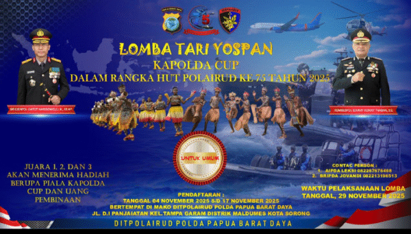 Lomba Tari Yospan Kapolda Cup Warnai HUT Polairud ke-75, Wujud Pelestarian Budaya Papua