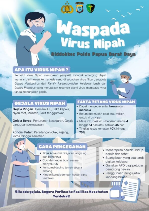 Belum Ada Vaksin, Polda Papua Barat Daya Ingatkan Risiko Tinggi Virus Nipah