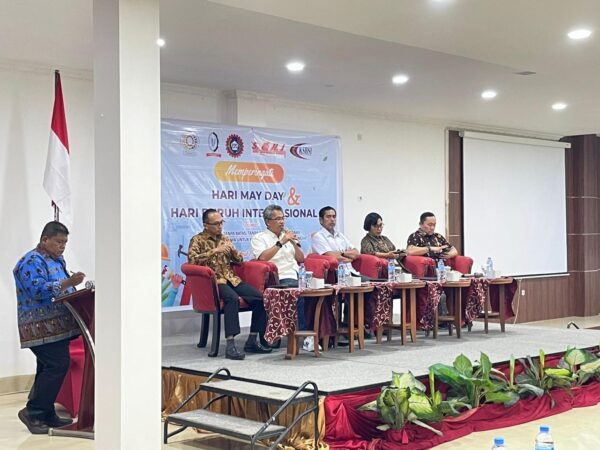 Seminar FGD Gabungan Serikat Buruh Peringati May Day 2026 di Sorong Berlangsung Aman dan Tertib