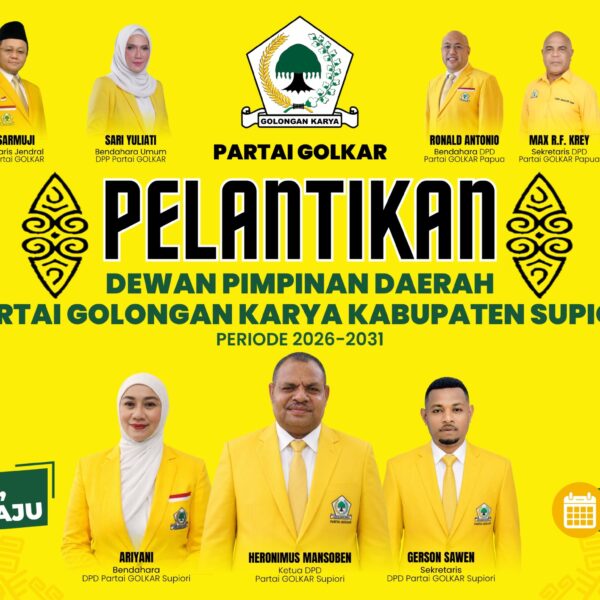 Resmi Dilantik Sebagai Ketua DPD II Partai Golkar Supiori, Heronimus Mansoben Siap Perkuat Konsolidasi Partai
