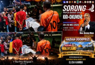 Forum Ahli Waris NNGPM, Mahasiswa dan Komunitas Jurnalis OAP Bagikan 500 Gelas Bubur Kacang Hijau Gratis di KKR Oikumenis Sorong