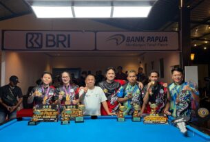 Bung Jhon Sukses Antar Yakuza Manokwari Raih Juara Umum Putra dan Putri pada Open Turnamen Biliar Dandim Cup Series I Teluk Bintuni