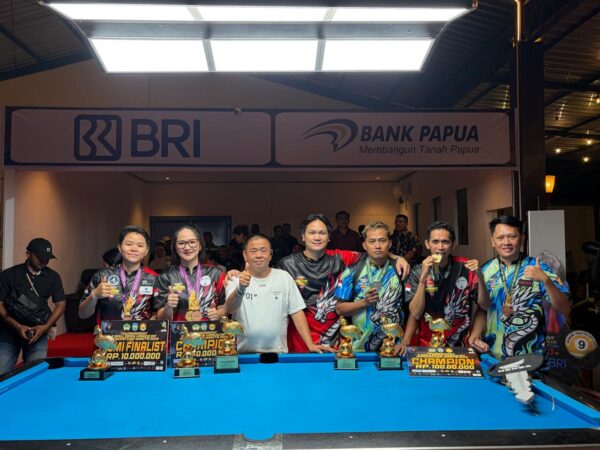 Bung Jhon Sukses Antar Yakuza Manokwari Raih Juara Umum Putra dan Putri pada Open Turnamen Biliar Dandim Cup Series I Teluk Bintuni