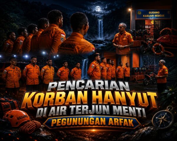 Tim SAR Manokwari Bergerak Cari Wisatawan yang Hanyut di Air Terjun Memti Pegunungan Arfak