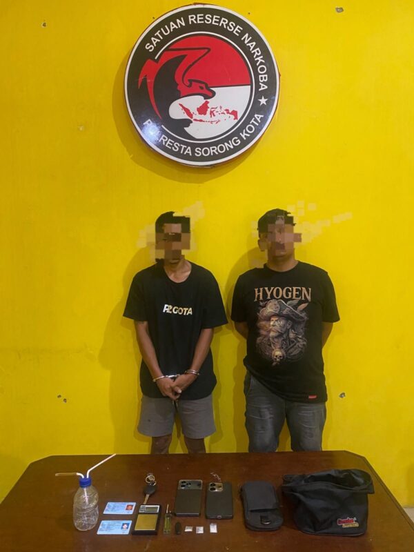Satresnarkoba Polresta Sorong Kota Bongkar Kasus Sabu, Dua Terduga Pelaku Ditangkap