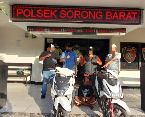 Team Elang Polsek Sorong Barat Tangkap Terduga Pelaku Curanmor, Dua Motor Curian Berhasil Diamankan