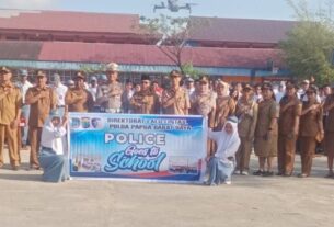Ditlantas Polda Papua Barat Daya Tanamkan Disiplin dan Kesadaran Tertib Lalu Lintas kepada Pelajar Di Kabupaten Sorong