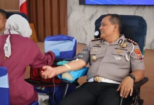 Donor Darah HUT Lalu Lintas ke-71, Polda PBD Perkuat Sinergi Polri-TNI untuk Kemanusiaan