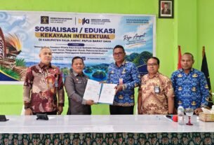 Lindungi Potensi Lokal, Kanwil Kemenkum Pabar dan Pemkab Raja Ampat Perkuat Sinergi Kekayaan Intelektual